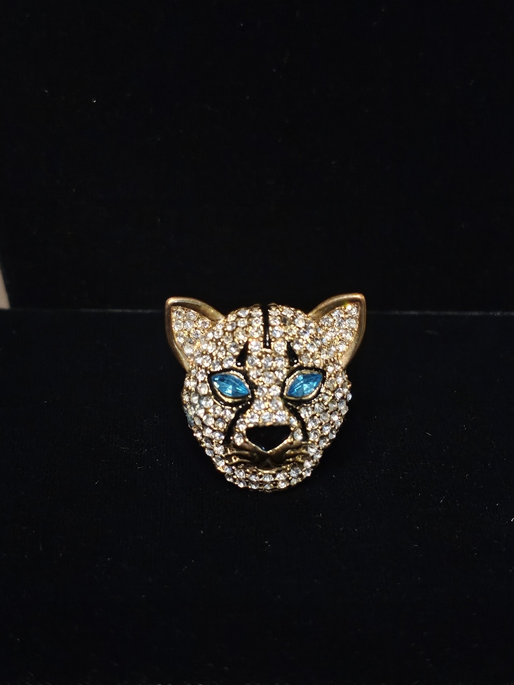 Vintage Betsey Johnson Jungle Fever Leopard Gold Tone Ring Rare Size 7